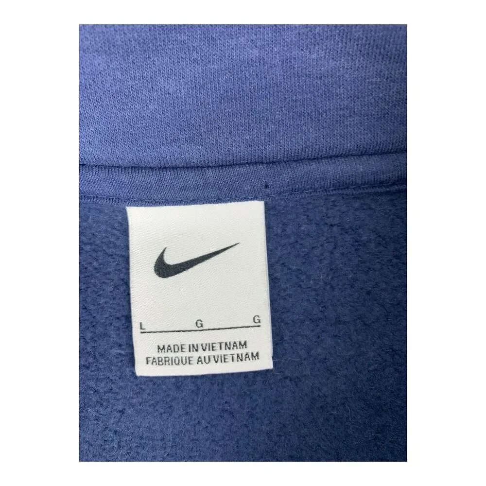 Nike Womens 1/2 Zip Pullover Sweatshirt Navy Blue Long Sleeves Size Large